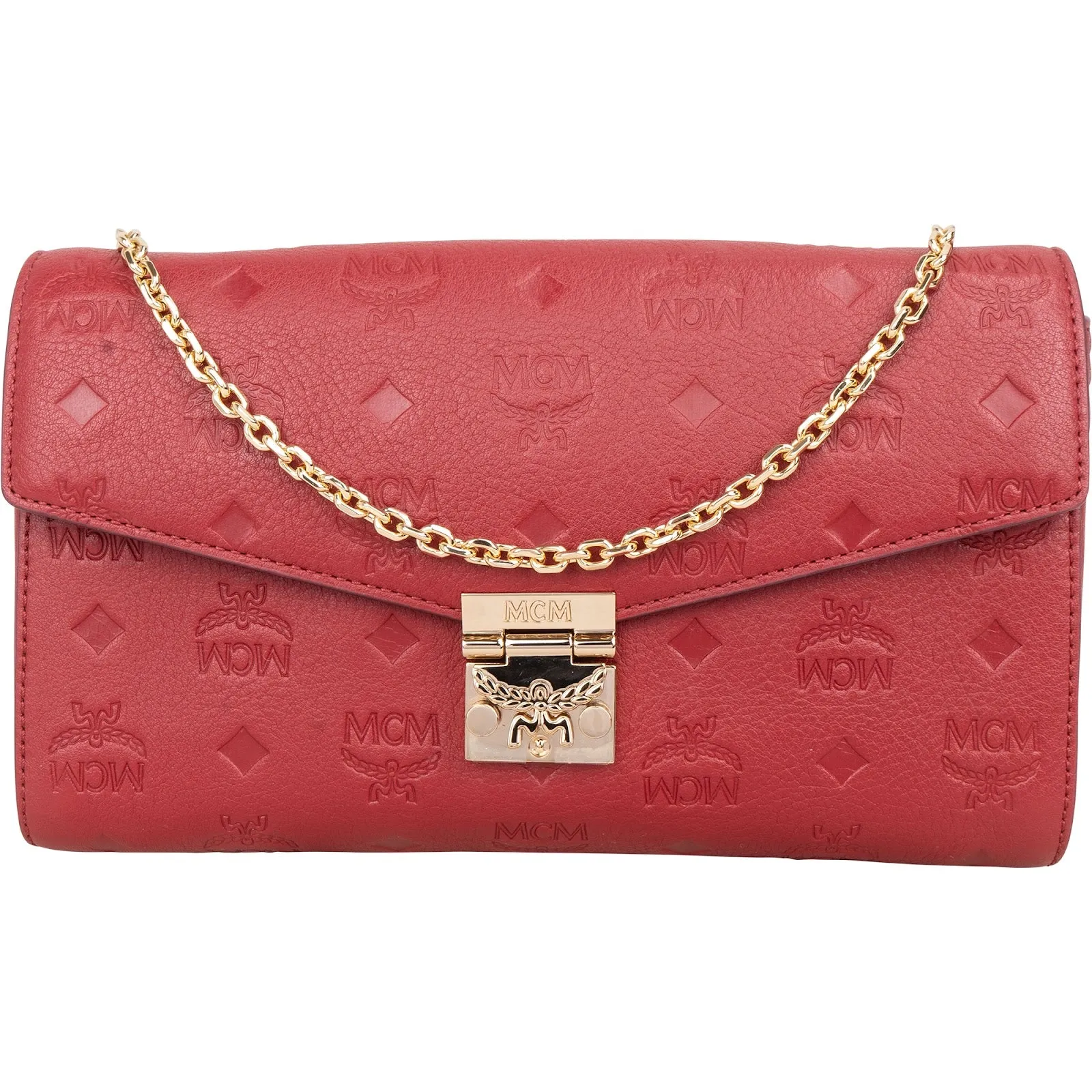 MCM Visetos Monogram Embossed Leather Millie Flap Crossbody Bag